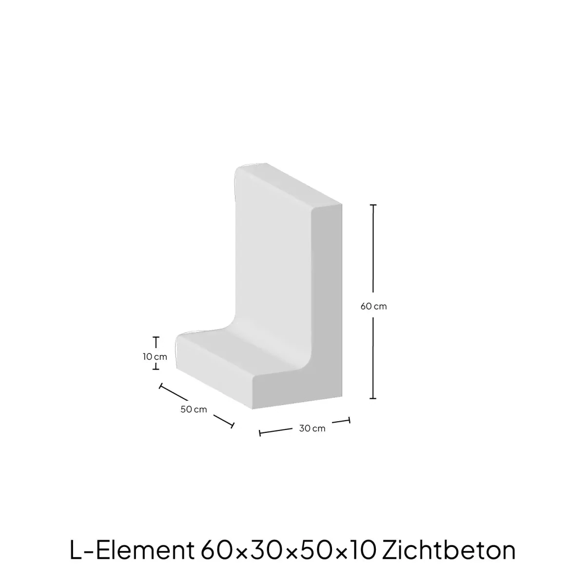 L-Elementx10cm Zichtbeton 30x50x60cm