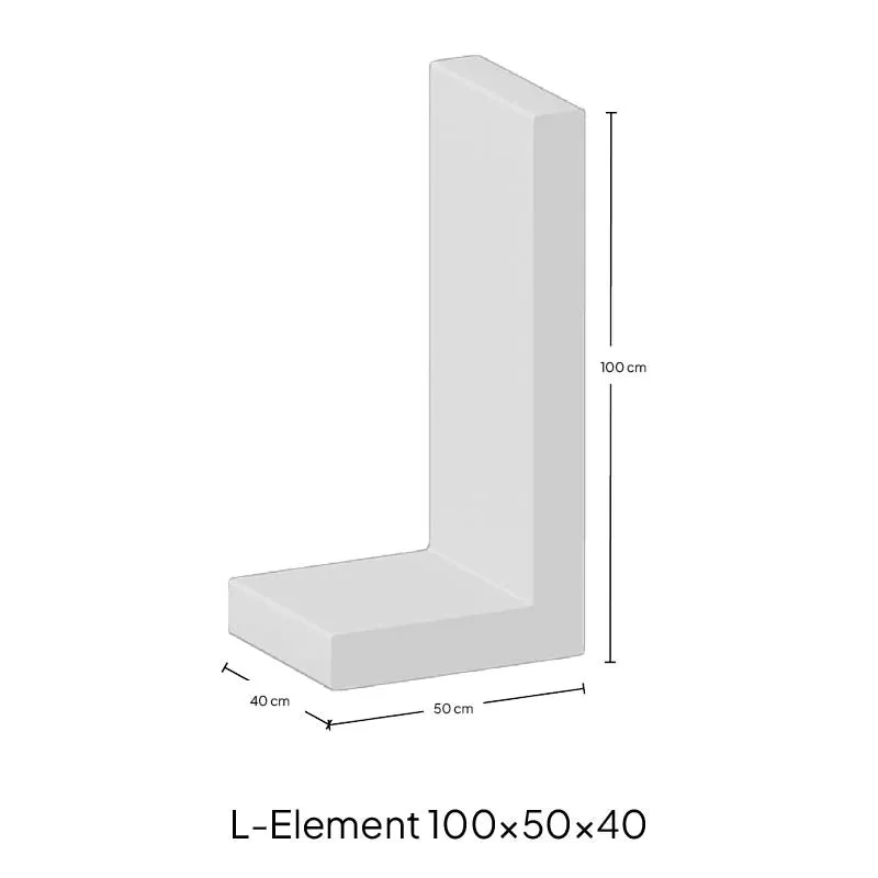 L-Element 40x100x50cm Antraciet