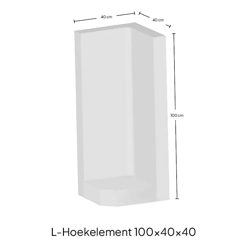 L-Hoekstuk 40x100x40cm Antraciet