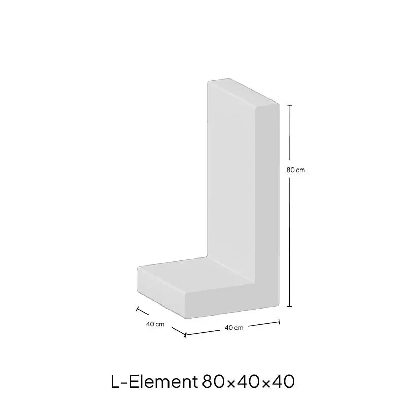 L-Element 40x80x40cm Grijs