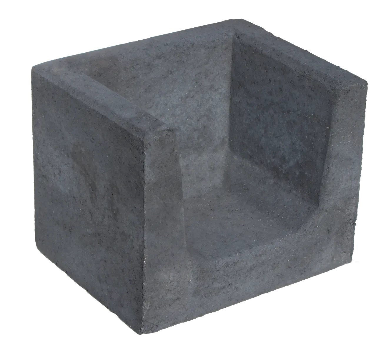 H) Hoek U-element 40x40x50cm Grijs