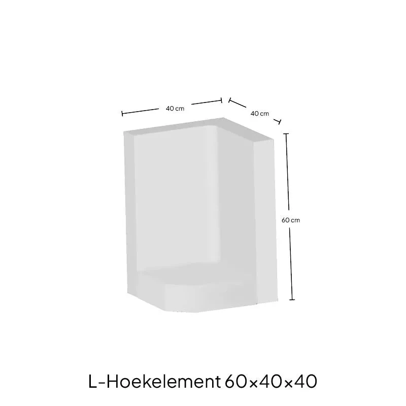 L-Hoekelement Antra 40x60x40cm Antraciet