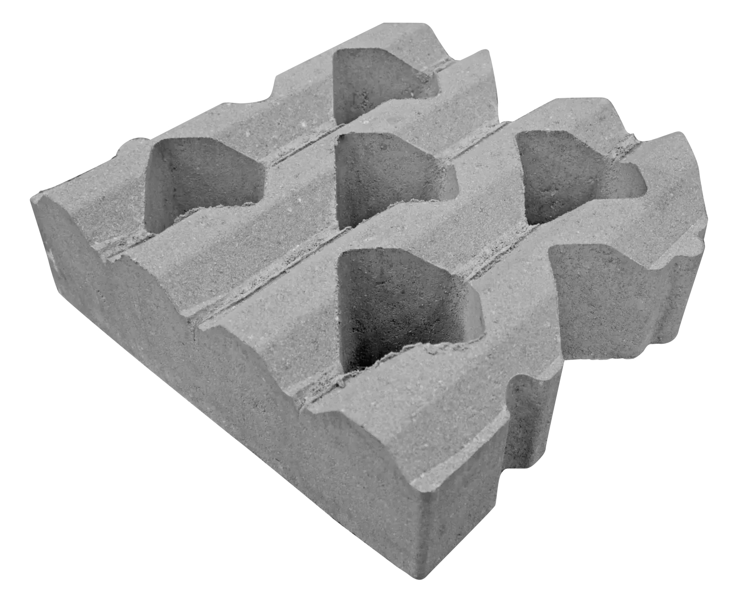 Grasbetontegel type C (40 cm. zijde vlak) BK25 vierkante gaten 40x40x12cm