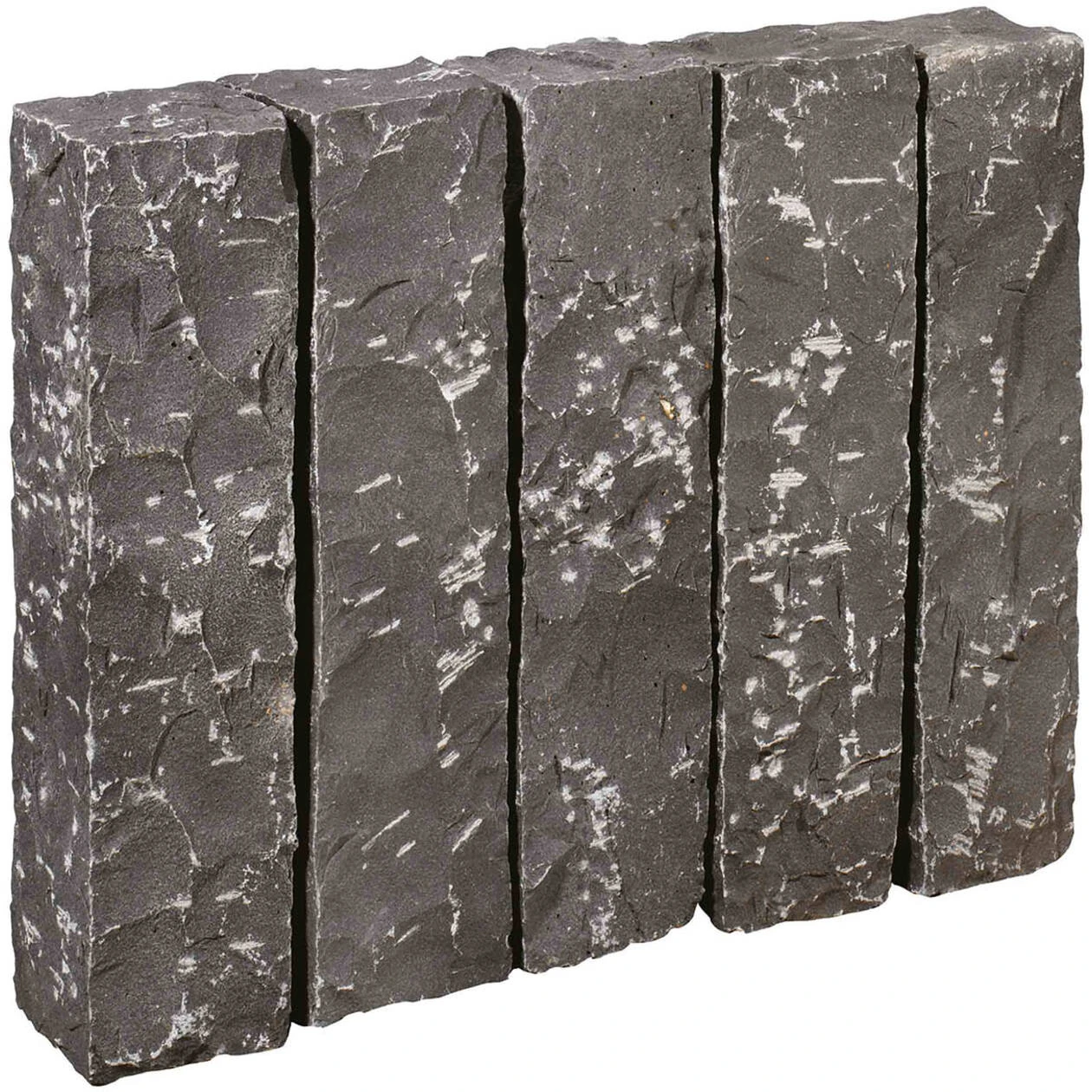 Palissade Vietnamese basalt, zwart, 75x12x12 cm