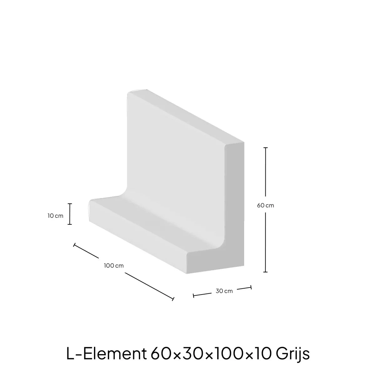 L-Elementx10cm Zichtbeton 100x60x30cm
