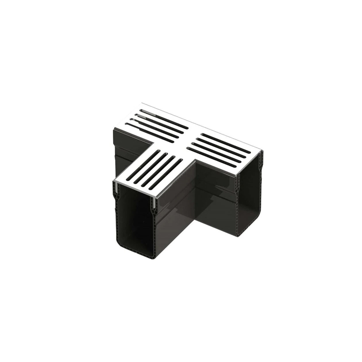 Gardendrain TEE Section Grey Grating 100/100 mm